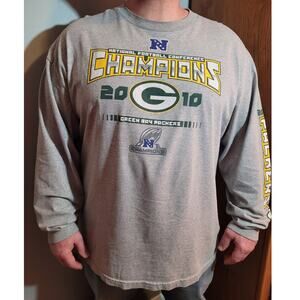 Green Bay Packers 2010 NFC Champs Long Sleeve Shirt Men's 2X Wisconsin NFL